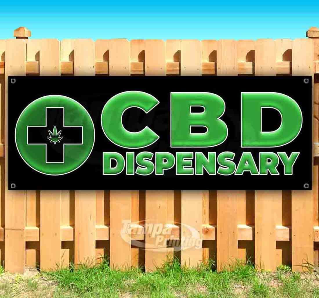 Cbd Dispensary Banner 13 oz | Non-Fabric | Heavy-Duty Vinyl Single-Sided With Metal Grommets
