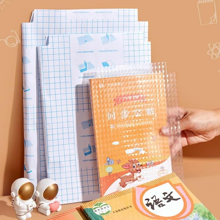 Transparent Book Cover Film – 30 Pcs Self-Adhesive Waterproof Book Binding Cover Sheets, 3 Sizes (10 Each) – Protective Sticker Book Covers for School