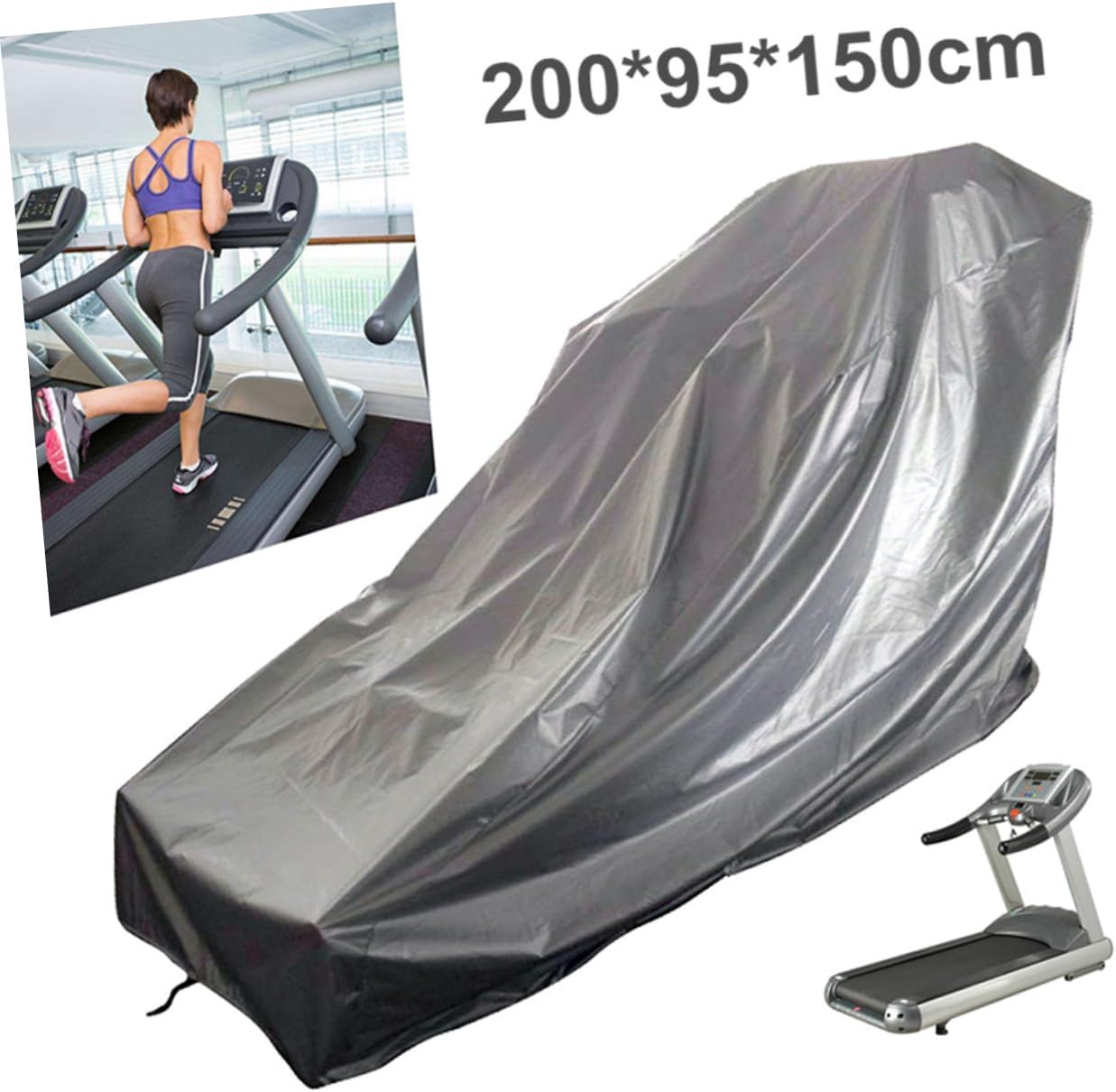 Creative Treadmill Cover Rainproof Protective Cloth for Mini Treadmills Grey for Outdoor Use Prevents Dust and Scratches