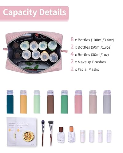 Miniatura 3 de Neceser de maquillaje para viaje mini bolso de cosméticos para mujeres y niñas Rosado NW5018
