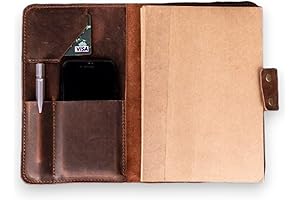 Personalized Leather Portfolio Organizer for Men, Engraved Document Holder with Tablet Case