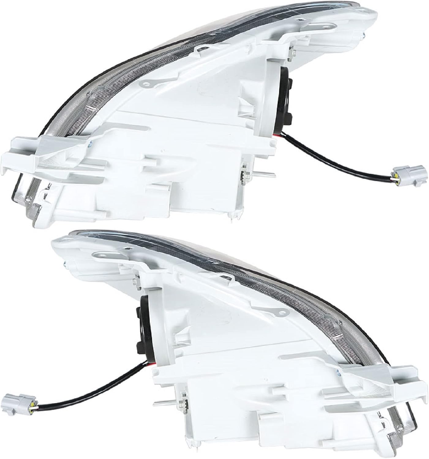 Replacement for 2007-2011 Yaris Sedan Black Housing Headlight Assembly Pair.
