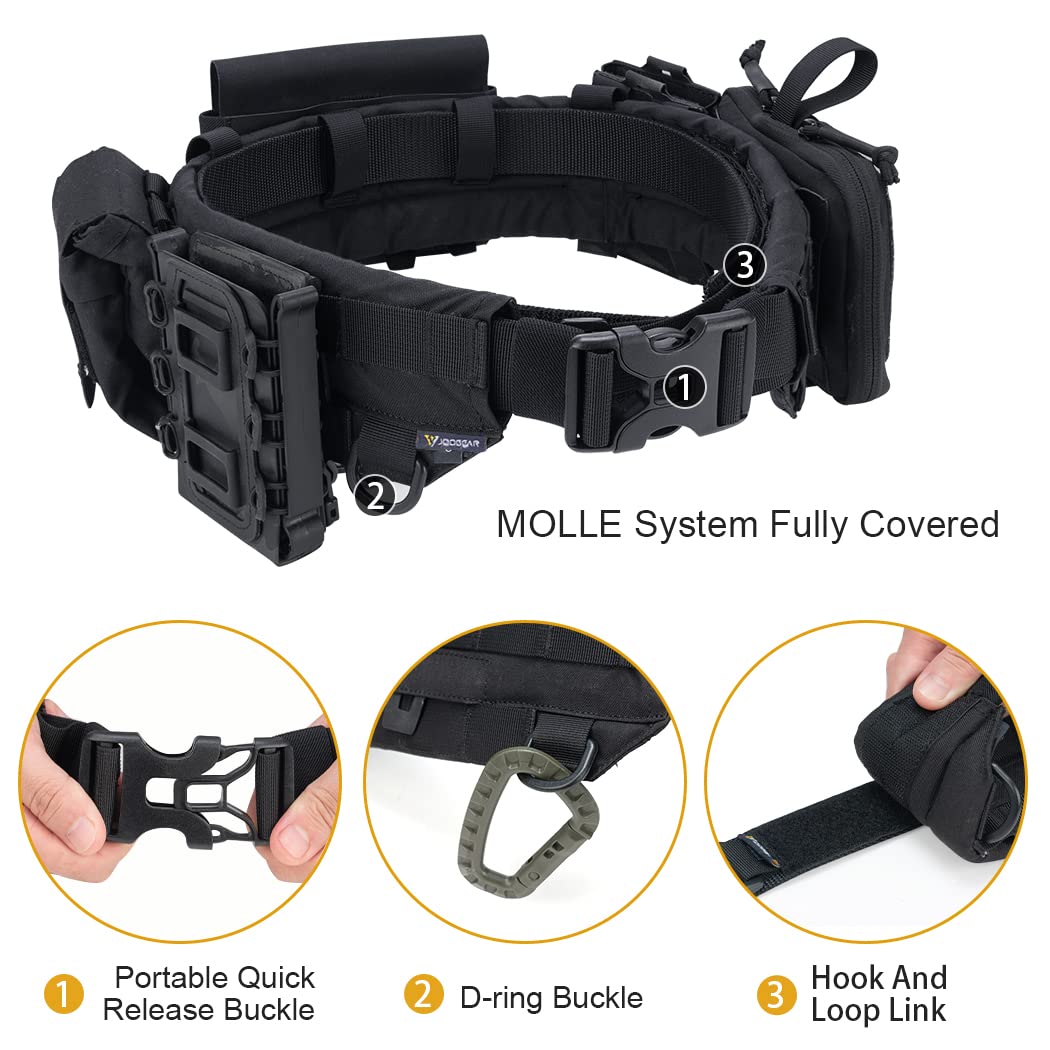 IDOGEAR Cintura Tattica Molle Militare Modulare per Rigatori da Combattimento Regolabile con Set Interno ed Esterno