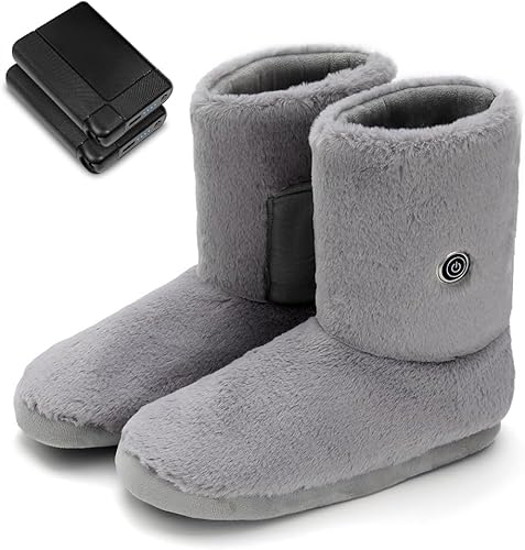 フットウォーマー コードレス 足温器 【10秒で速暖 両面発熱 電池残量が一目瞭然！】 電気スリッパ バッテリー付き(8000mAh)*2個 45℃〜65℃ 3段階温度調節 NTC過熱保護 足先からふくらはぎまで 防寒 滑り止め 柔らかい 暖かい 洗える 足入れ 省エネ 家庭用/オフィス用 防寒対策 暖房器具 足元暖房 プレゼント 日本語取扱説明書付「日本意匠登録済」