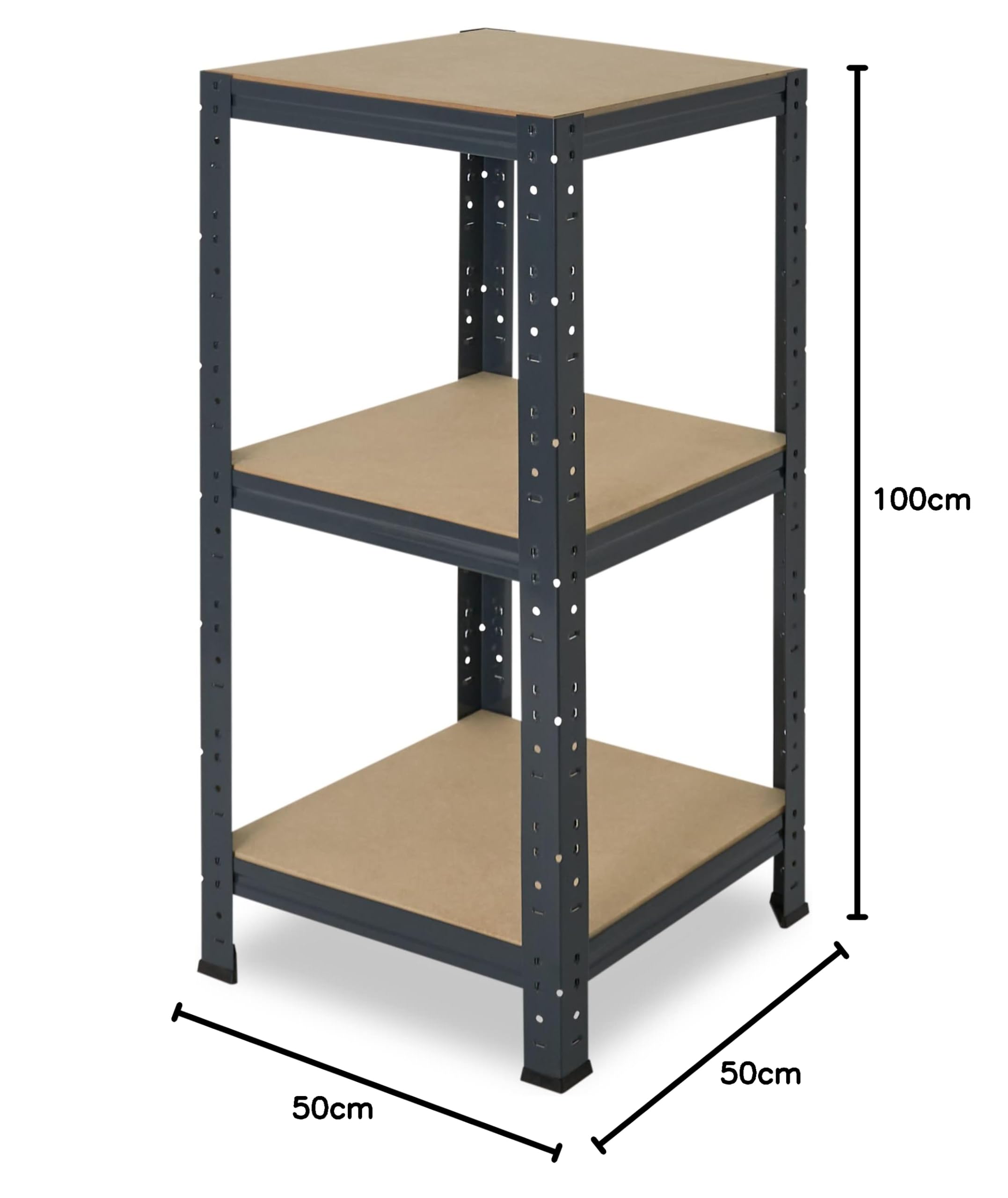 Scaffale Metallico 100x100x40 Cm Con 3 Ripiani - Capacità Di Carico 175 Kg Per Garage, Cantina O Officina - Foto 3
