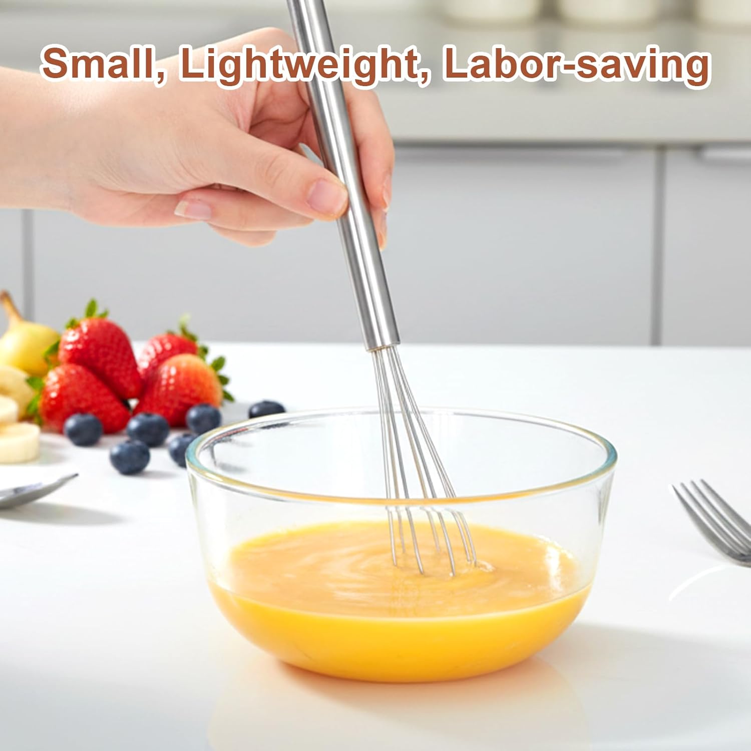 2 Pack Mini Whisk Small Whisks for Cooking Stainless Steel Wire Whisk 10.2 Inches Kitchen Hand Whisk for Eggs Coffee Mixing Sauces Cheese Bread Beating Home Tool - Image 4