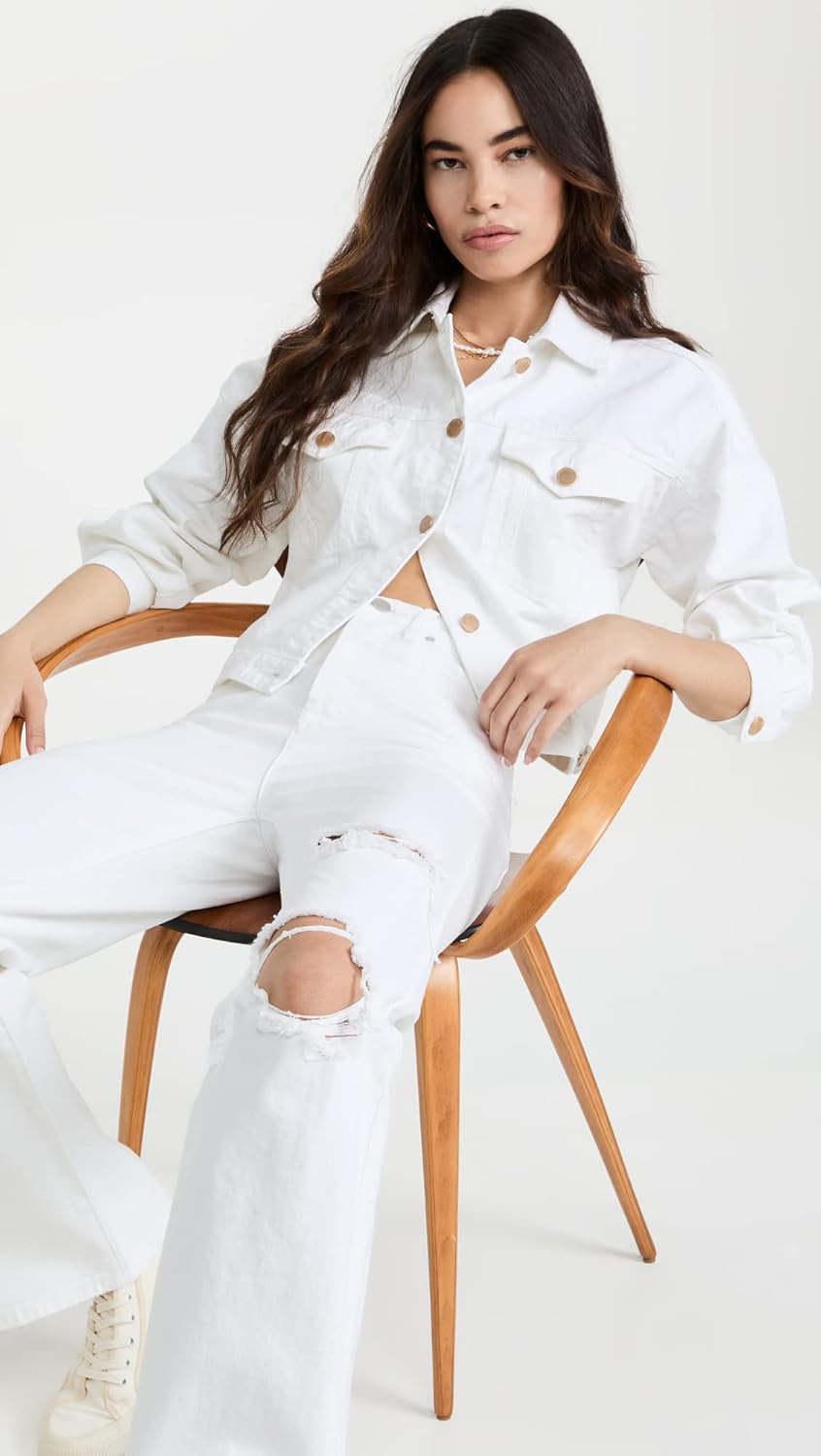 [BLANKNYC] womens Luxury Clothing Denim Trucker Jacket