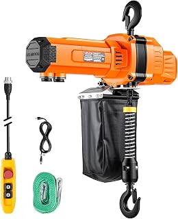 VEVOR 997.9kg(2200파운드) 전기 체인 호이스트, 3m(10피트) 리프팅 높이, 120V 단상 오버헤드 크레인, 3m(10피트) 유선 리모컨, 공장, 창고, 차고용 G100 체인 전기 리프트 호이스트