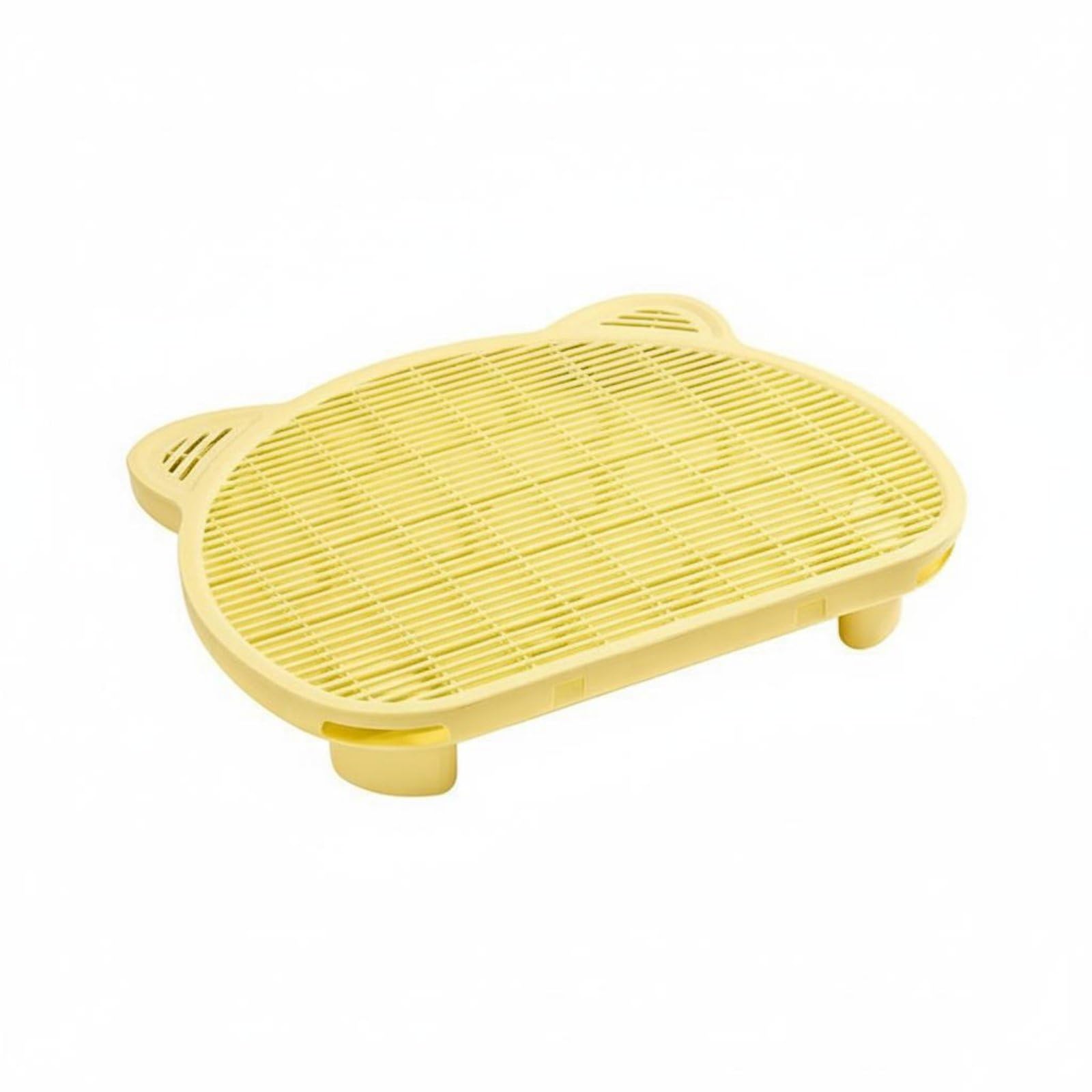 Tappetino per Lettiera per Gatti Pannello Controllo Granuli Pedana Gradino Cattura Sabbia Doppio Strato in Polipropilene con Struttura a Nido E, Giallo, 9CM