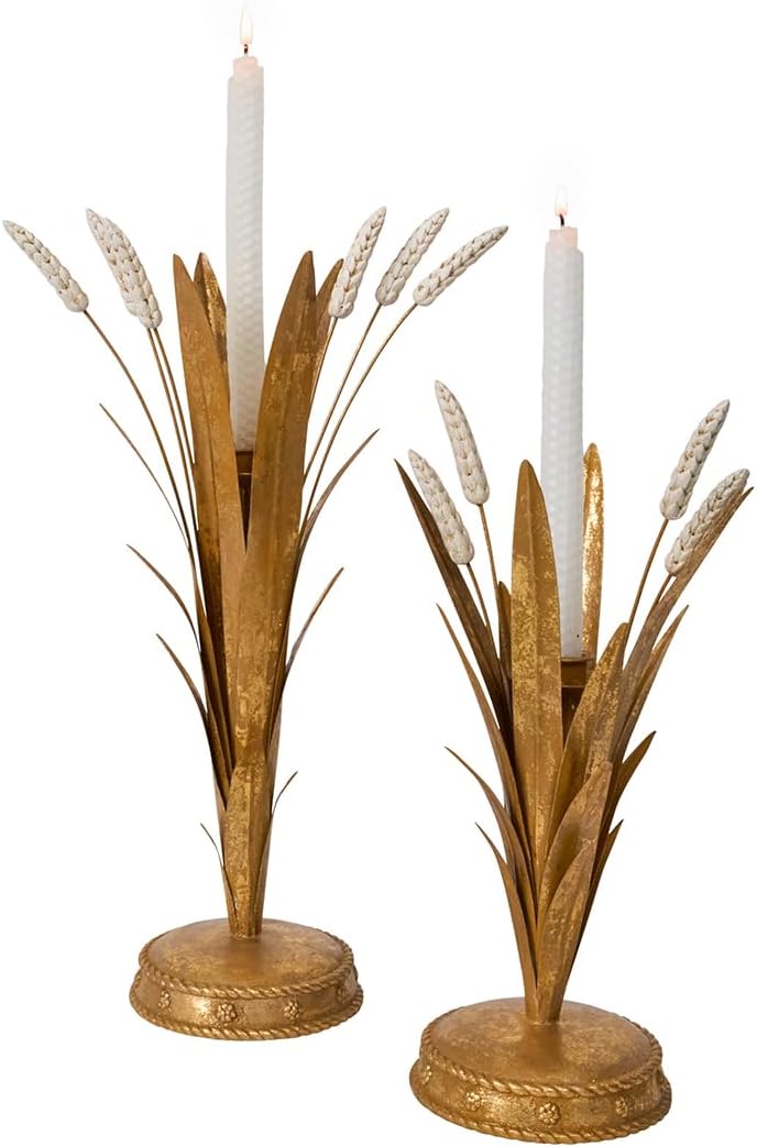 Juliska Forest Walk Wheat 17" Candlestick - Gold