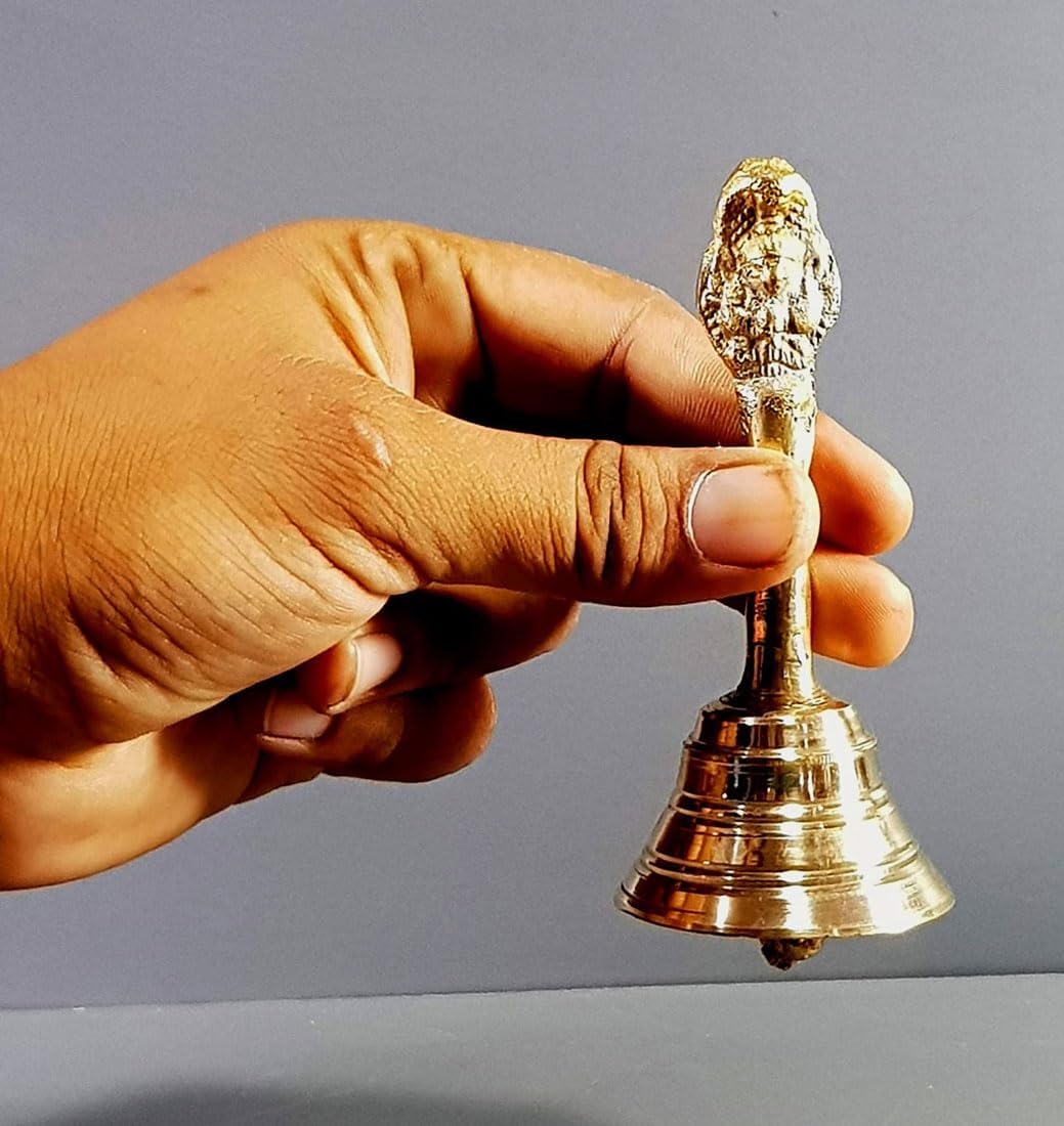 Garuda Sheshanag Brass Pooja Ghanti Pooja, Religious Item, Brass Bell Pooja Bell (Large)