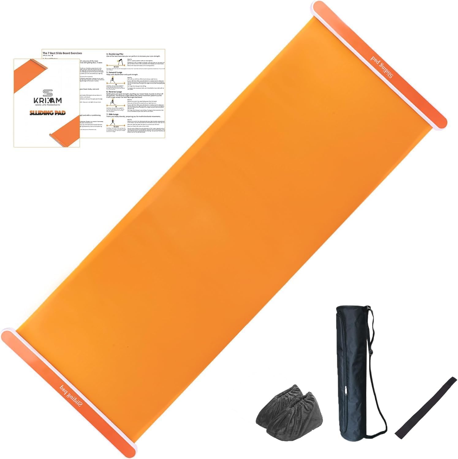 Slide Board Workout Equipment with Two Pair of Booties and Sliding Bumpers for Pros and Beginners