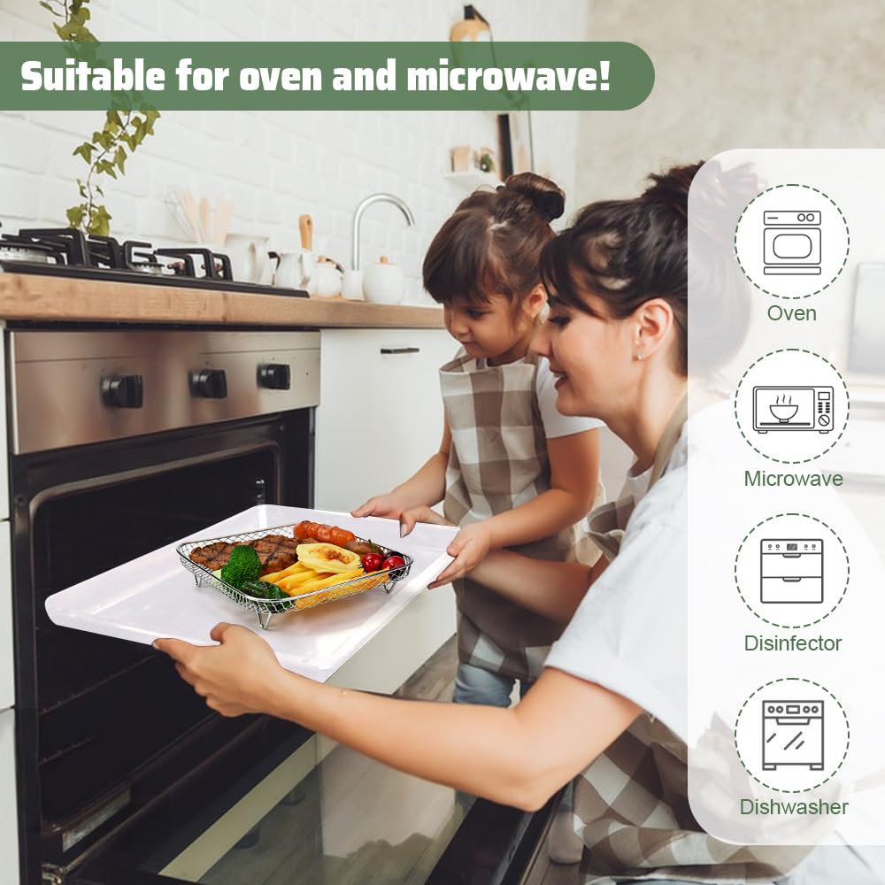 Set 3 Cestelli Per Friggitrice Ad Aria - Griglie Acciaio Inox Multistrato