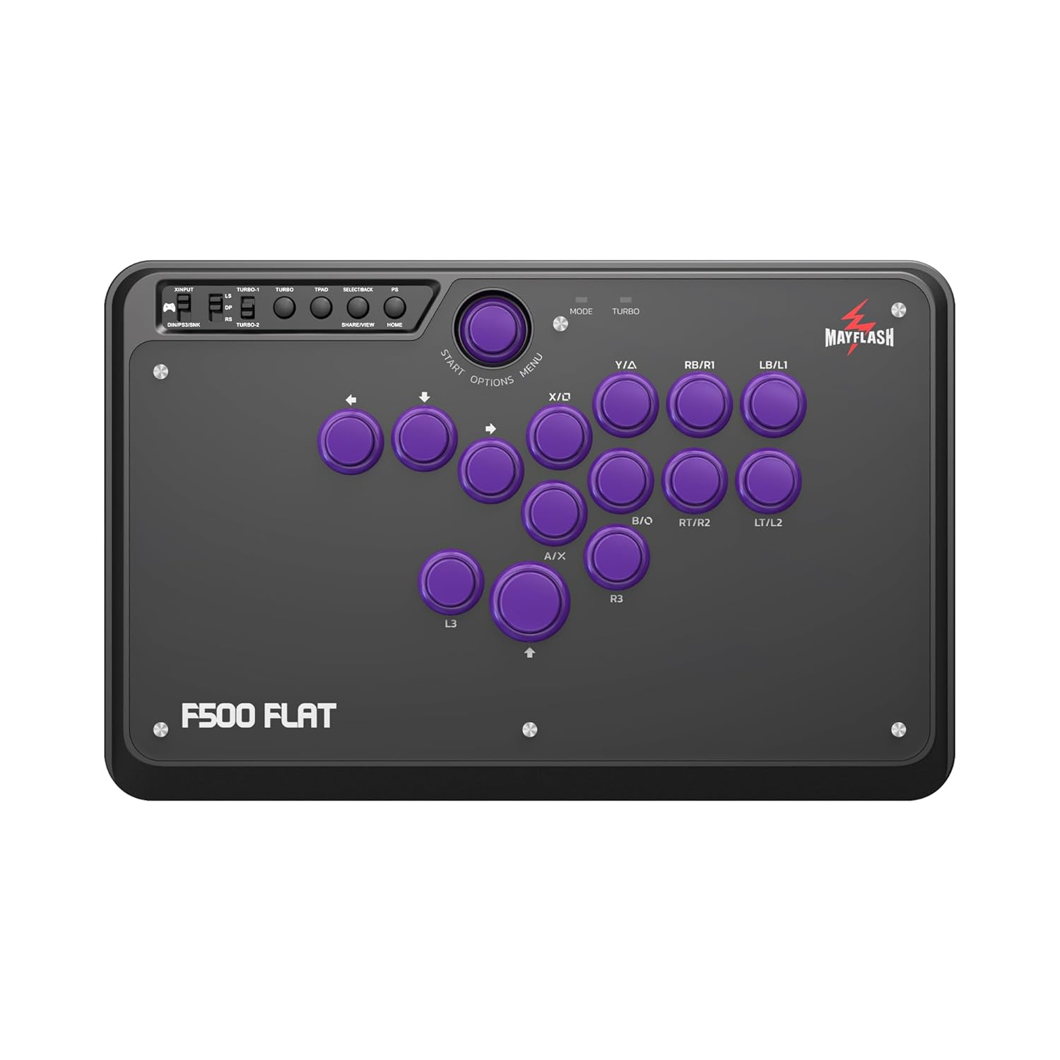 MAYFLASH F500 FLAT Fight Stick All Button Arcade Controller for PS4, PC, Xbox Series S/X, Xbox One, Switch/Switch 2, Steam Deck, macOS, Android, Raspberry Pi, NEOGEO mini and more
