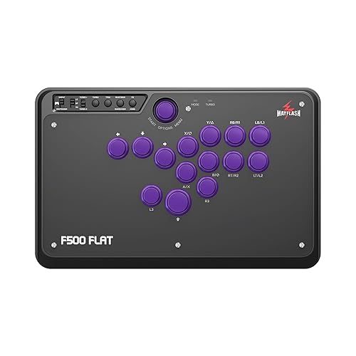 MAYFLASH F500 FLAT Fight Stick All Button Arcade Controller for PS4, PC, Xbox Series S/X, Xbox One, Switch/Switch 2, Steam Deck, macOS, Android, Raspberry Pi, NEOGEO mini and more