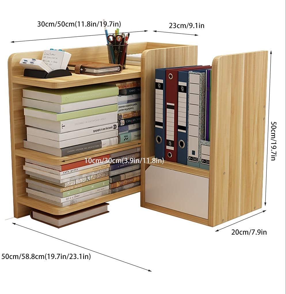 Libreria da tavoloScaffale da scrivania creativo Scaffale da scrivania Scaffale portaoggetti, Libreria con cassetti Scaffale portaoggetti da ufficio Scaffale da esposizione in legno Forniture per