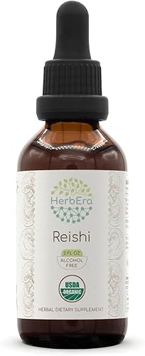 Reishi B60 USDA - Tintura orgánica  Extracto sin alcohol, gotas de hierbas de alta potencia  Hongo Reishi orgánico certificado (Ganoderma Lucidum)