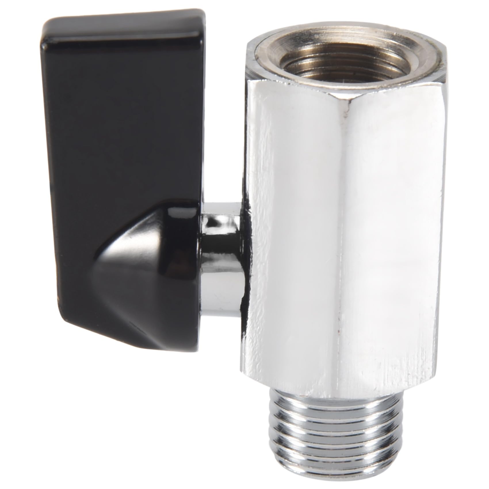NIZEAMI Chrome Brass 1/4inch Ball Valve Threads Tap Male to Female Air Compressor Hose