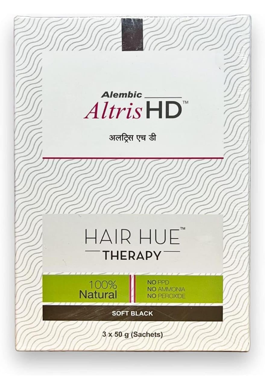 Alembic Altris HD Hair Hue Therapy Soft Black Hair Colour Sachets | 100% Natural | No PPD, No Ammonia, No Peroxide | Hair Dye (3 x 50 g)-image-15