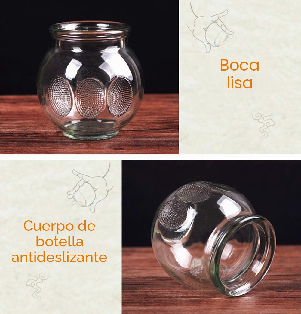Juego de 14 tazas de terapia de ventosaterapia de cristal grueso para profesionales