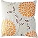 Decorative chrysanthemum Flower Embroidery Floral Throw Pillow COVER 18" Orange
