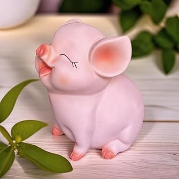Piggy Bank, Unbreakable Plastic Money Box, Pink Pig Saving Coin Bank for Kids Adults, Multiple Size Piggy Banks, Practical Gifts for Girls Boys Birthday, Easter, Christmas (Large)