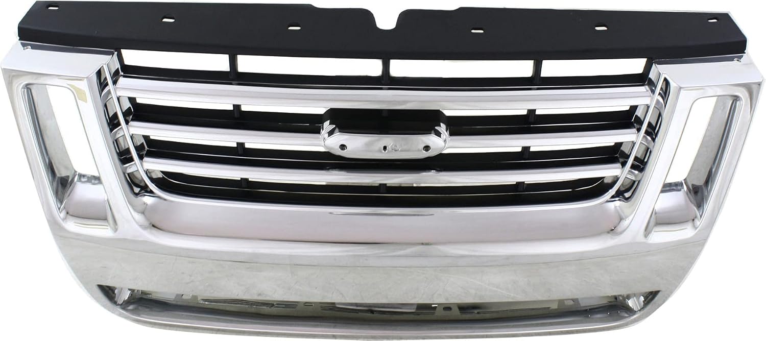 Garage-Pro Grille Assembly Compatible with 2006-2010 Ford Explorer, Fits 2007-2010 Ford Explorer Sport Trac Chrome Shell with Black Insert CAPA