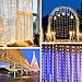 Curtain Lights, 8 Modes Fairy Lights String with Remote Controller, IP64 Waterproof, USB Plug in Twinkle Lights for Weddings, Parties, Backdrop, Wall Decorations, 300 Led（9.8x9.8Ft, Warm White）