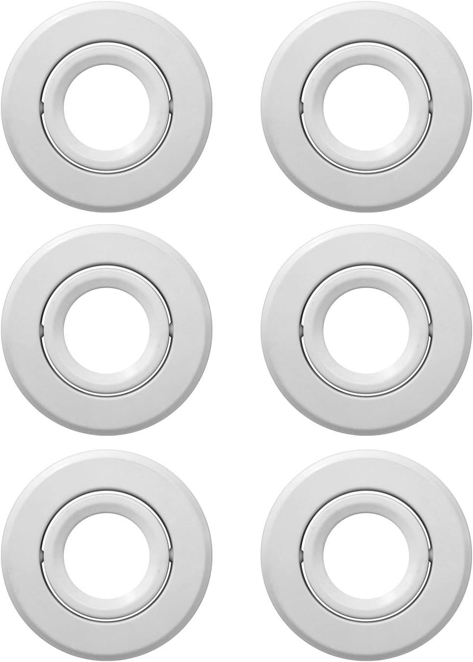 JULLISON 4 inch Recessed Can Light Trim, Adjustable 30°, Gimbal Ring, for 4 inch Line Voltage Recessed Housing Can in Use of PAR20/BR20, Fit Halo/Juno Remodel Recessed Housing, White - 6 Packs …
