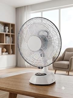 SBE AK-8012R 12" Rechargeable Table Fan with LED Light