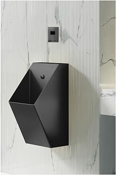 304 Stainless Steel Urinal, Wall Mounted Urinals for Men, Smart Flushing, Home/Commercial, Suitable for Garage KTV Prison BarBlack