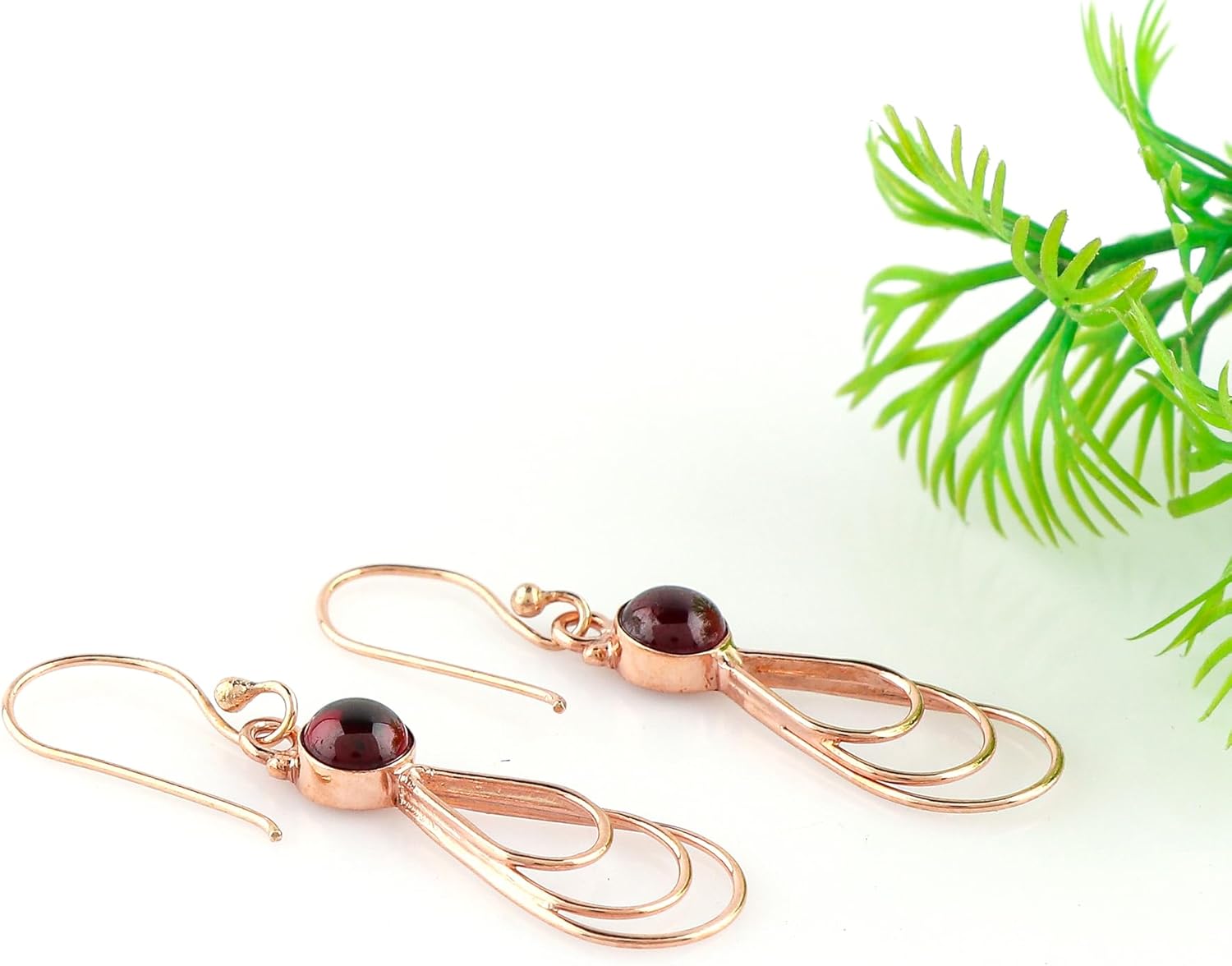 AAA Grade Natural Gemstone Dangling Earrings, 14K Gold Plated Designer Handmade Jewelry, Wicca & Reiki Healing Crystals, Polished Stone, Fancy Bohemian Chritsmas Gift for Women - Image 3