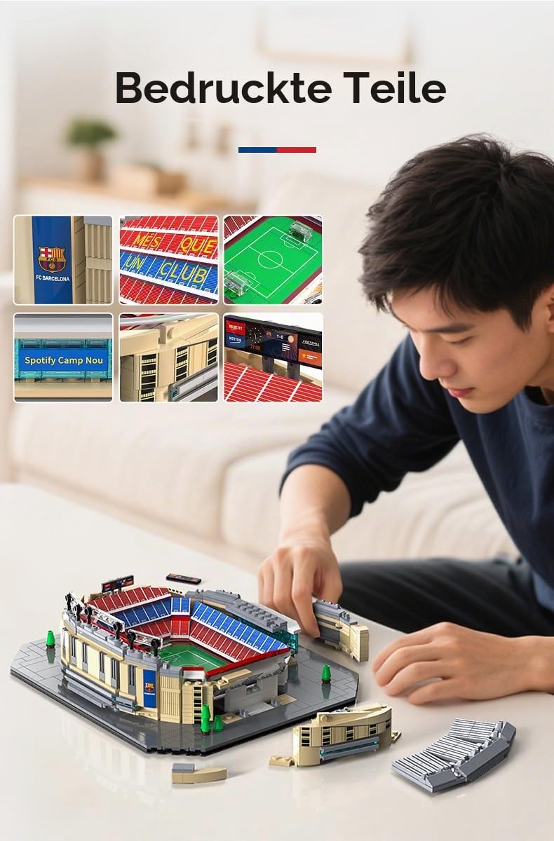 CADA Stadion F.C. Barcelona Camp NOU – 723 Teile – Nachbildung im Stadionmaßstab – (DeQuBe 927DE66023)