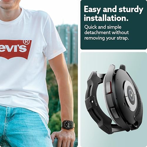 Miniatura 4 de Caseology Vault - Funda compatible con Samsung Galaxy Watch 6 Classic de 1.850 in (2023), color negro mate