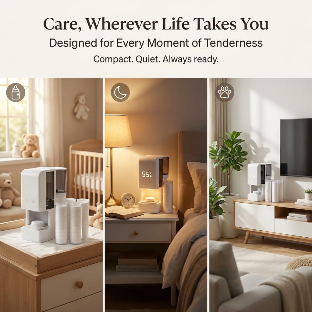 2026 New Hot Towel Dispenser with 4 Boxes of Towels, Automatic Fast Heating Facial Towel Warmer with 55°C Constant Temperature, One-Touch Smart Towel Machine for Bathroom and Vanity