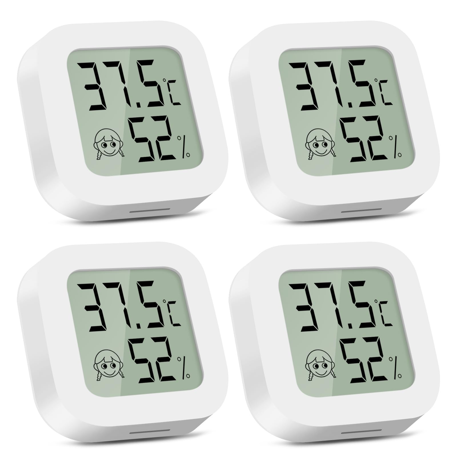 CNMTCCO miernik wilgotności powietrza termometr do wnętrz, 4 sztuki higrometr mini cyfrowy miernik temperatury LCD do gabinetu, pokoju dziecięcego, piwnicy na wino, pokoju seniora itp
