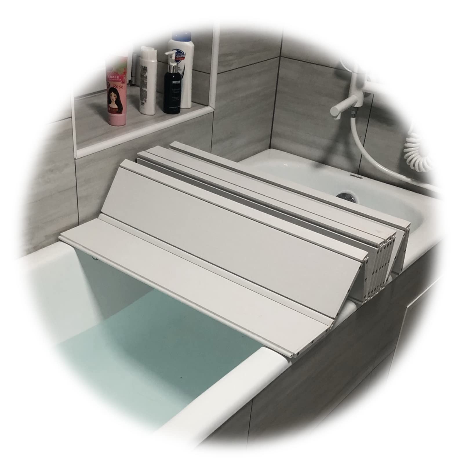 Bandeja para bañera de PVC resistente al calor y cubierta antipolvo plegable