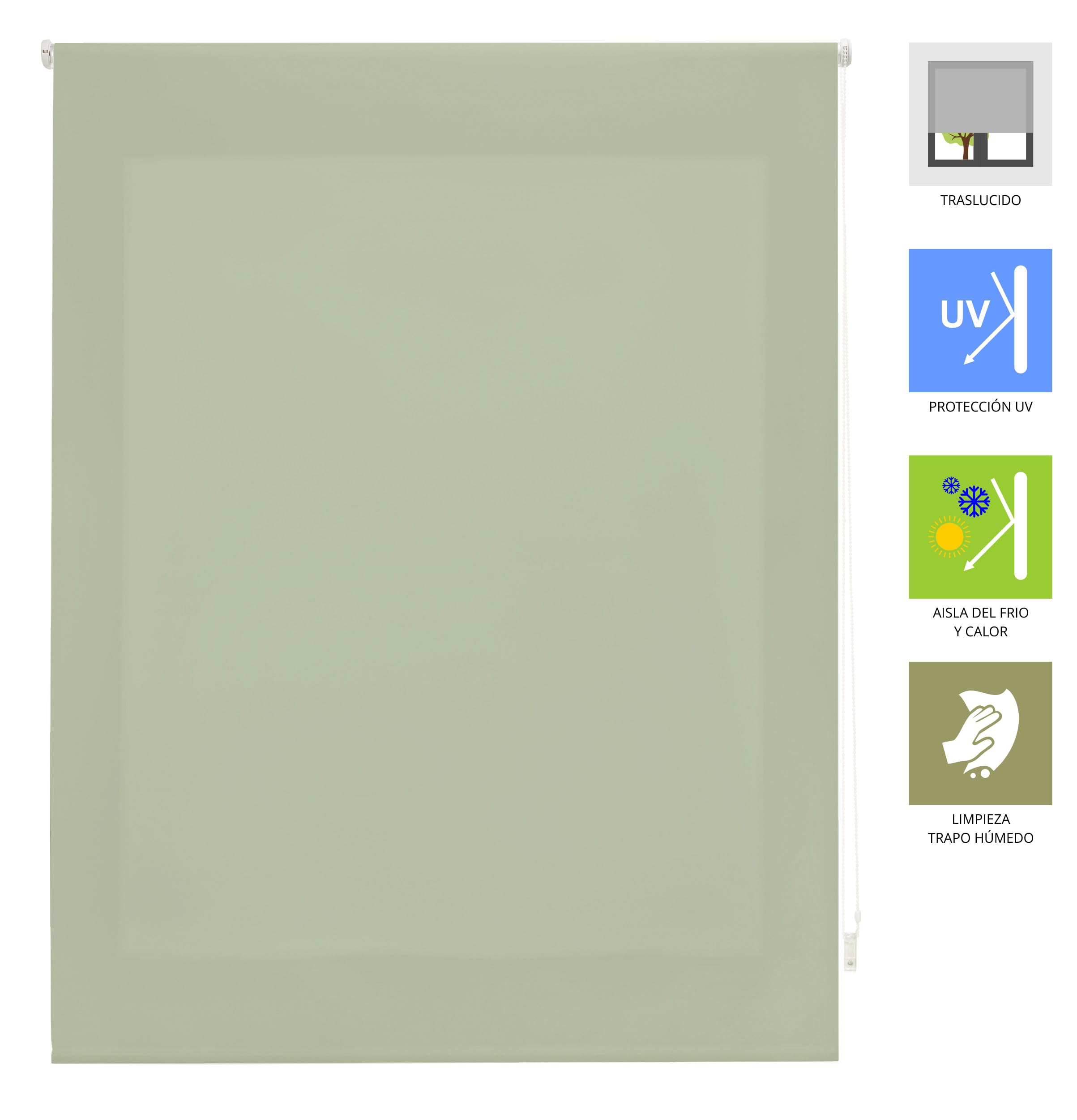 Store Enrouleur translucide uni de qualité supérieure 180 x 175 cm - Store Enrouleur translucide Vert Pastel - Store Enrouleur pour fenêtres 177 x 170 cm