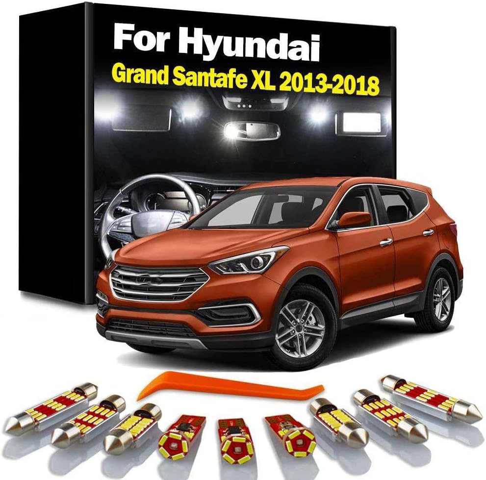 12個 LED電球 インテリアサンバイザーライトキット ヒュンダイ グランドサンタフェ サンタフェXL マックスクルーズ 2013