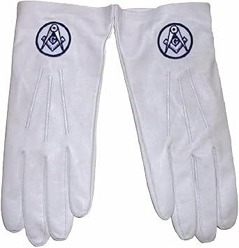 BRICKS MASONS Soft Leather Masonic Gloves With Square Compass Embroidery