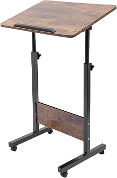 Adjustable Height Standing Desk, Mobile Laptop Desk Rolling Computer Stand Office Podium Stand Lecture Classroom Presentation Stand on Wheels