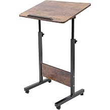 Mobile Standing Desk, Lectern with Wheels, Podium Stand Height Adjustable, Mobile Desk Workstation, Rolling Desk Rolling Computer Cart Laptop Desk Laptop Cart