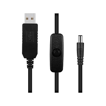 USB A to DC 12V Converter Cable for Baby Car Camera with Inline Switch, 3.28FT 5V1A-2.1A to DC 12V Voltage Step Up Converter Boost Cable, Compatible with Chuanganzhuo Baby Car Camera & Monitor