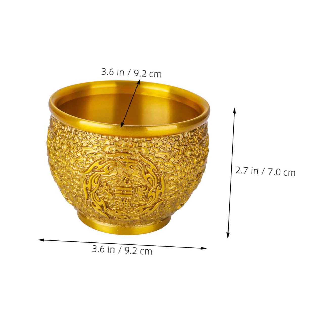 Ciotola Cinese in Ottone Decorazione per Ciotola Elemento Decorativo per Casa Ufficio Contenitore per Oggetti di Valore Regalo