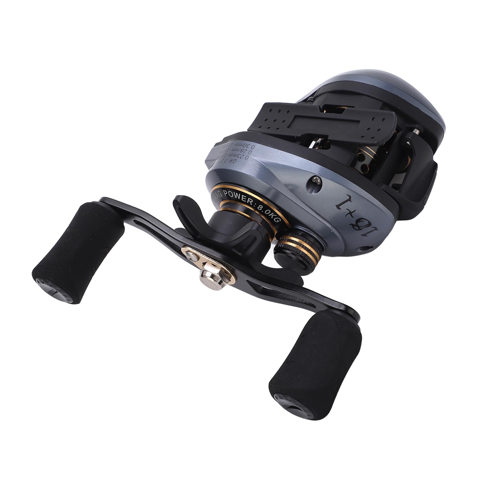 Tbest Mulinello da Lancio Left Hand 7.2:1 Rapporto, Bobina, per Pesca | 18+1 Bearings, Dual Brake Systems, Lure Fishing, Freshwater Saltwater Use