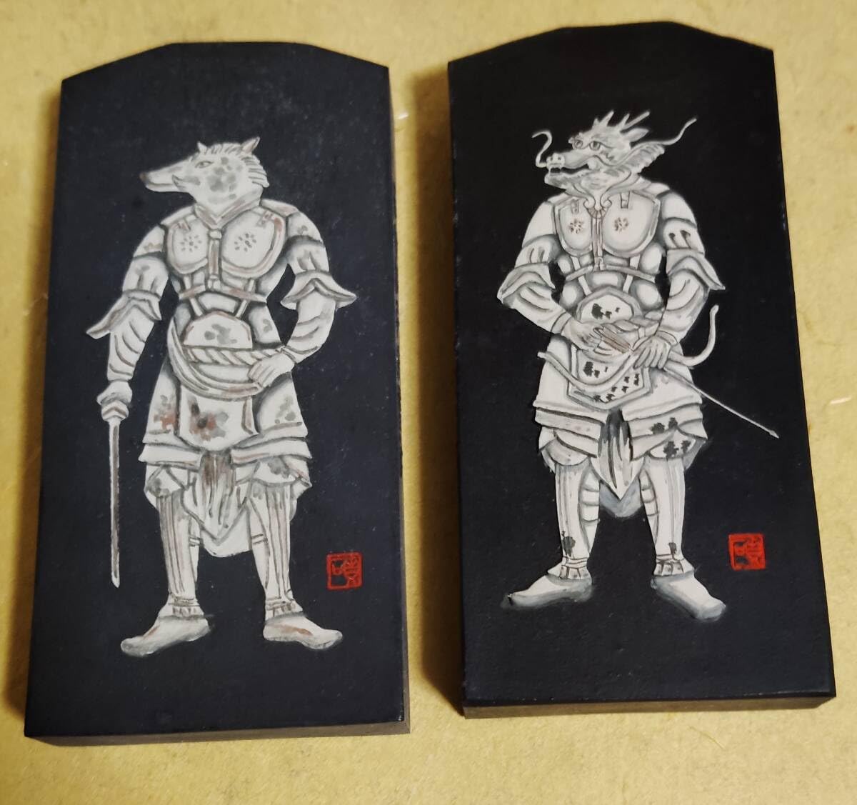 Amazon.co.jp: 古墨 呉竹精昇堂 十二神将 干支 羅大将 2枚 固形