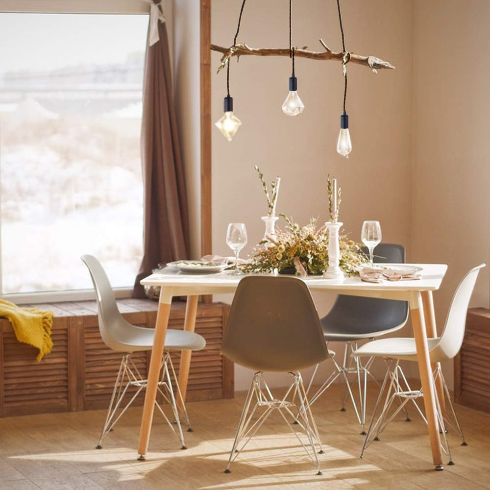 Éclairage Suspendu Edison 2Mètres Réglable Plafonnier Araignée Lumière Métal Fil Cage Pendentif Éclairage Lustre Moderne Industriel Lumière Lumineuse (Ampoule NON INCLUS) (3 Bras)