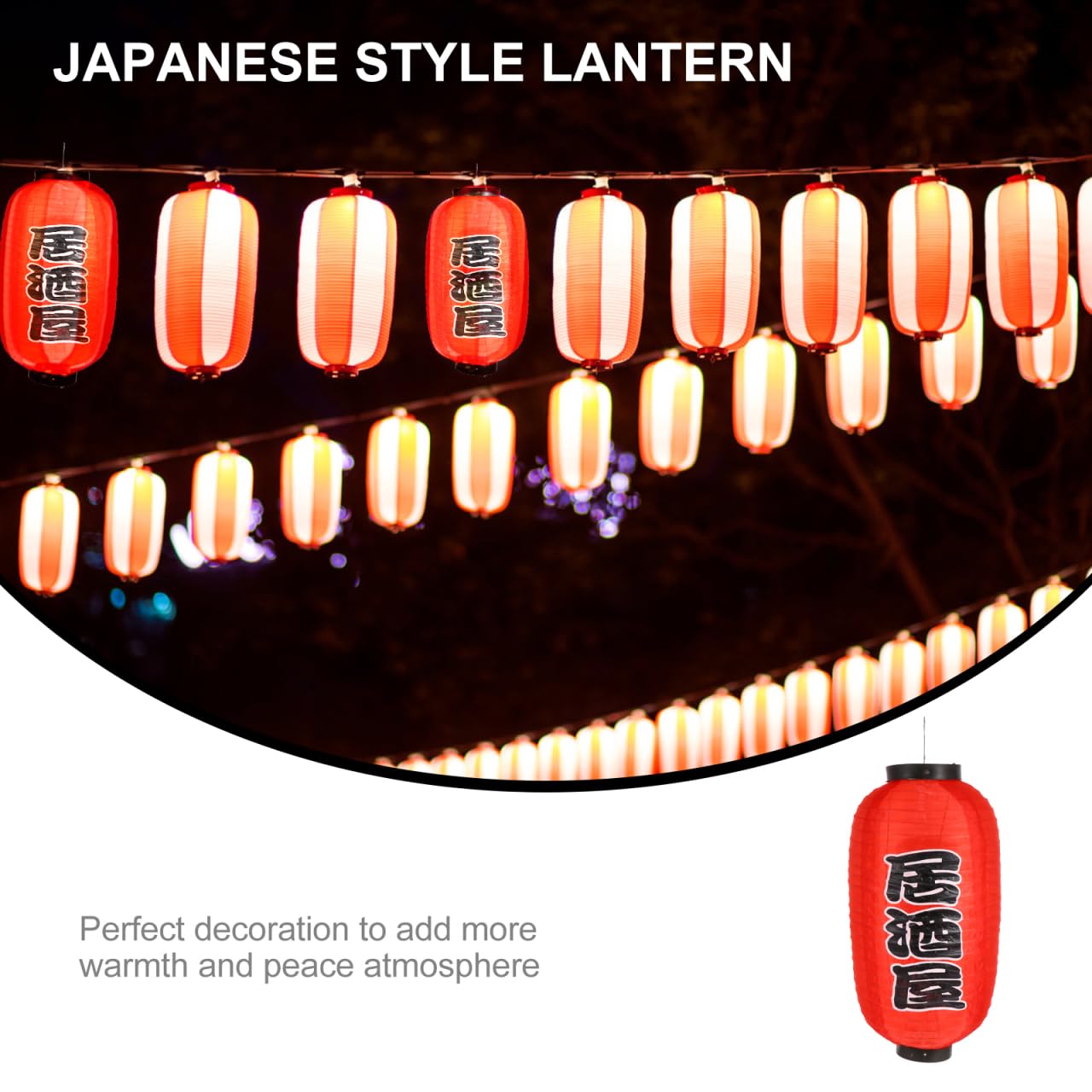 Japanese Izakaya Style Lantern - Chinese Silk Hanging Lamp For Sushi Bars, Restaurants & Outdoor Decor