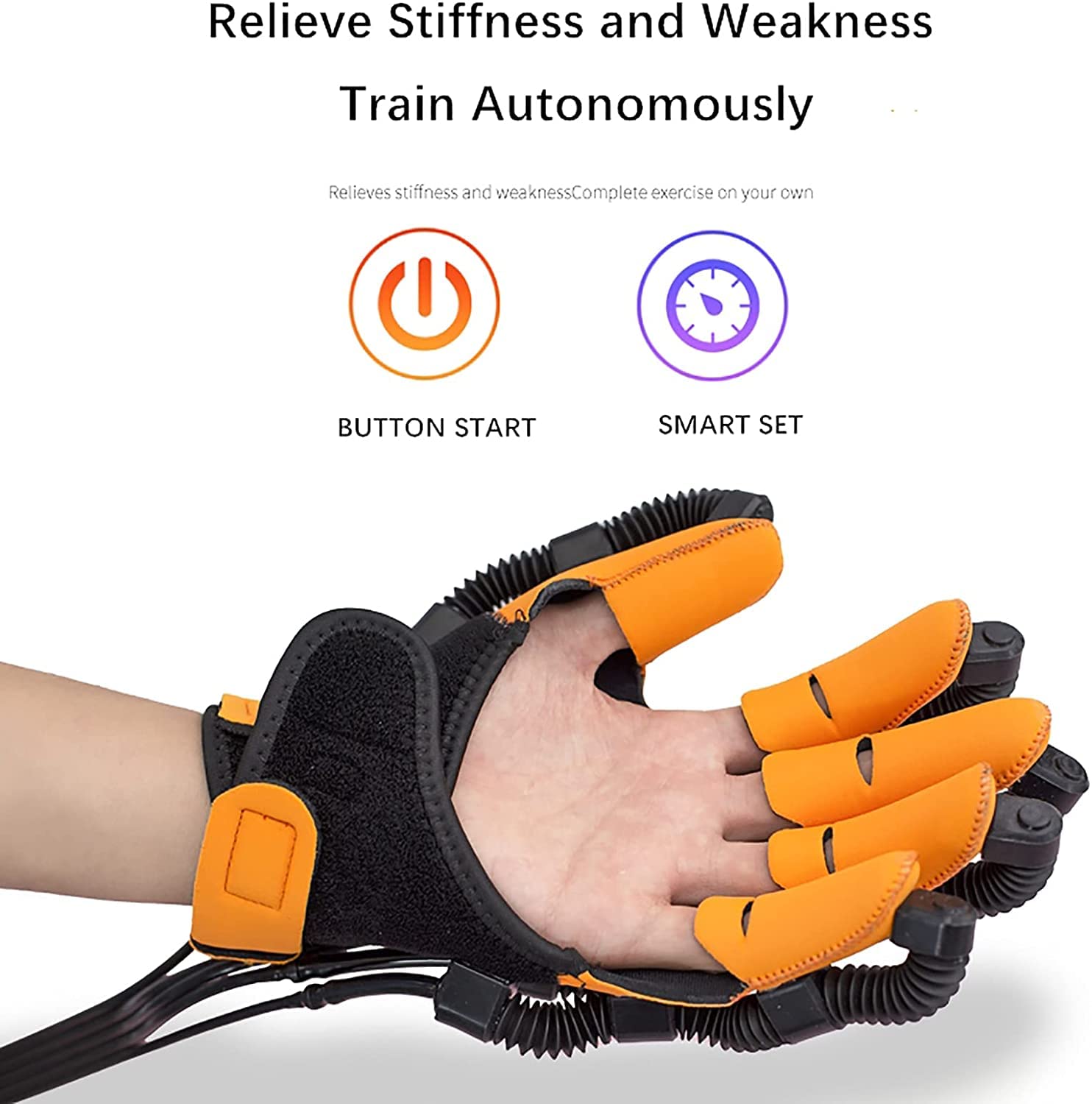 Potente equipo de guantes de robot de rehabilitación de manos para entrenamiento de recuperación de hemiplejía de accidente cerebrovascular, corrección de flexión de dedos, extensión de dedos