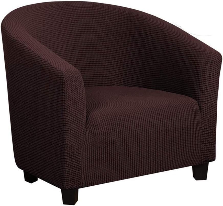 Jacquard Tub Chair Cover, Modern Stretch Tub Sofa Slipcover, Armchair Slipcovers Removable Washable for Bar Counter Living Room Reception Universal Armchair Covers,Brown